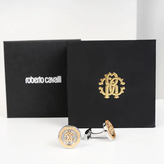 Roberto Cavalli Silver & Gold Cufflinks