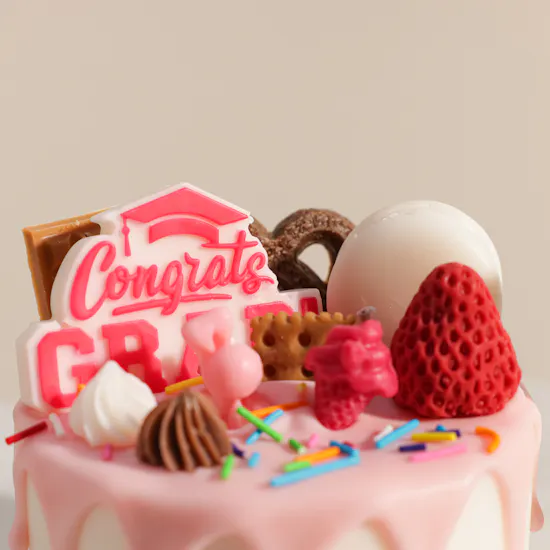 Done by SHK Pink Graduation Cake Candle