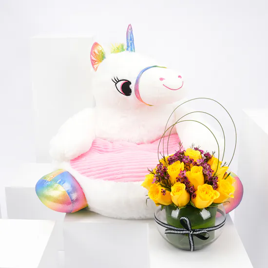 Yellow Roses | Unicorn Kids Chair