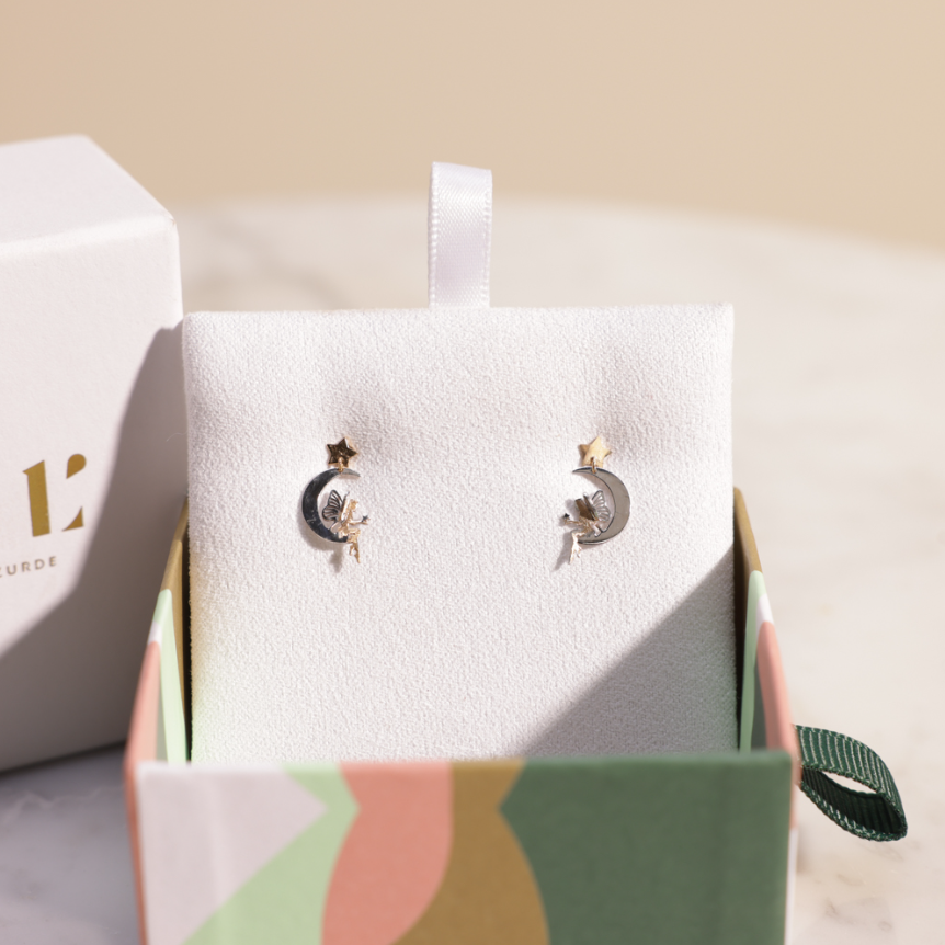 أقراط متدلية ذهب للأطفال من مس إل لازوردي