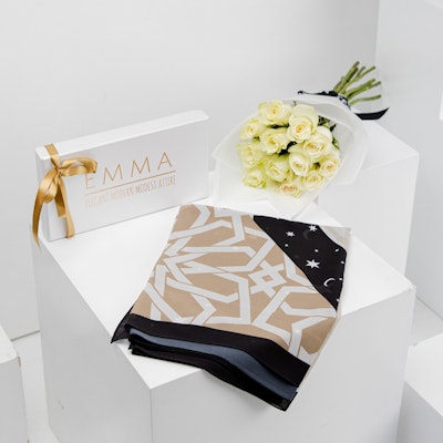 Emma Layal Scarf | White Roses