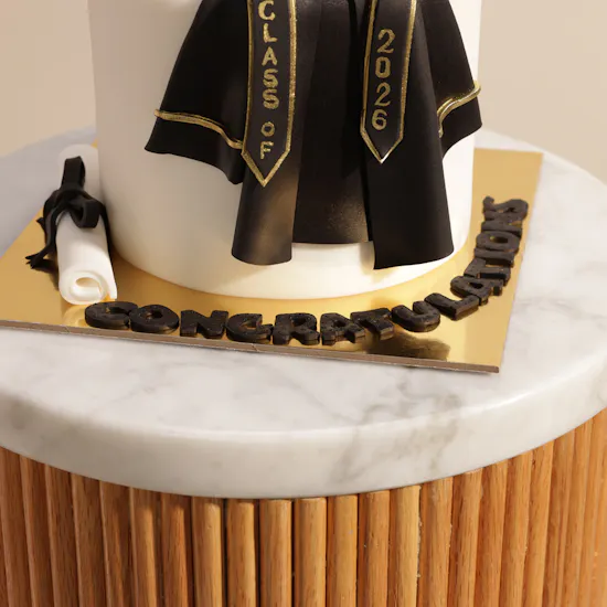 Floward Black and White Class of 2026 Graduation Cake