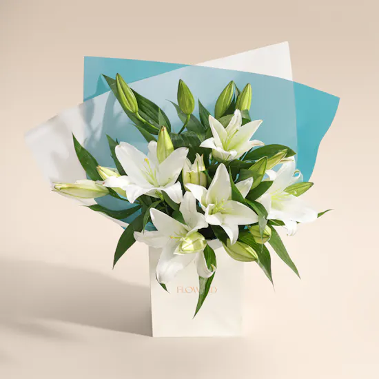 Poetic Grace White Lily Bouquet