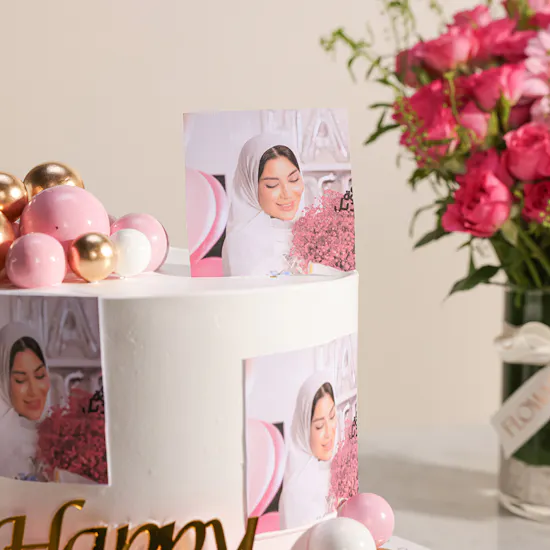 December Cake Personalized with Photo Birthday Cake | Happiness Flowers