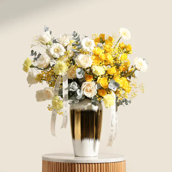 Sunlit Elegance Flower Vase