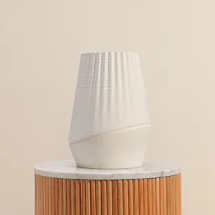 Floward 3D Contemporary Geometric Vase | White