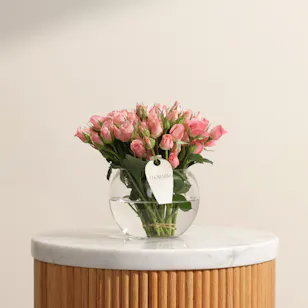 Festive Glam Pink Baby Rose Vase 