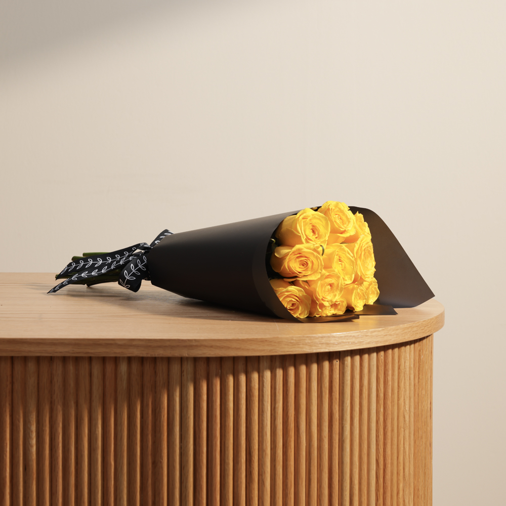 باقة شروق الجوري الأصفر