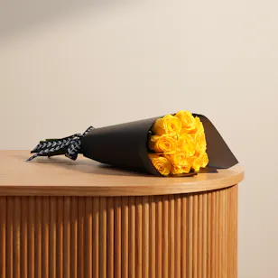 Bright Yellow Roses Bouquet