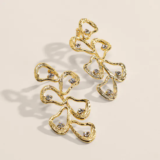 Lynyer Gold-plated Celestial Explosion Drop Earrings