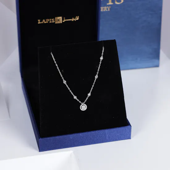 Lapis Diamond & Gold Necklace | Alstroemeria Bouquet
