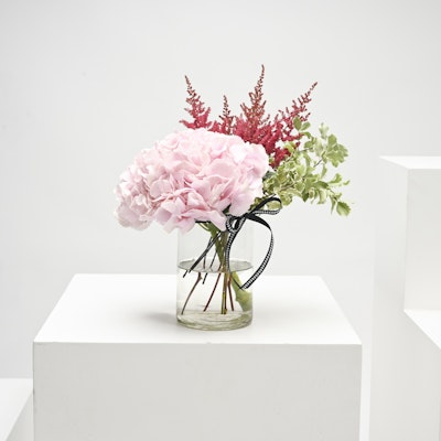 Hydrangea & Astilbe | Glass Vase