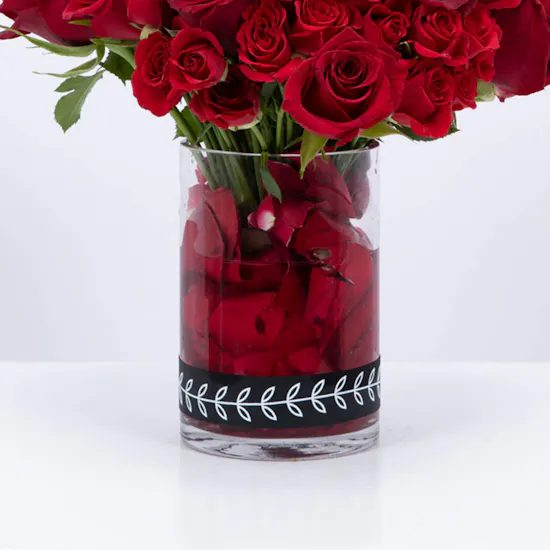 Opulent Red Roses Vase