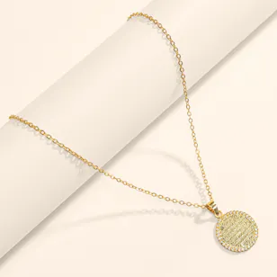 Hrh Ayat Al Kursi Gold-plated Circular Pendant Necklace