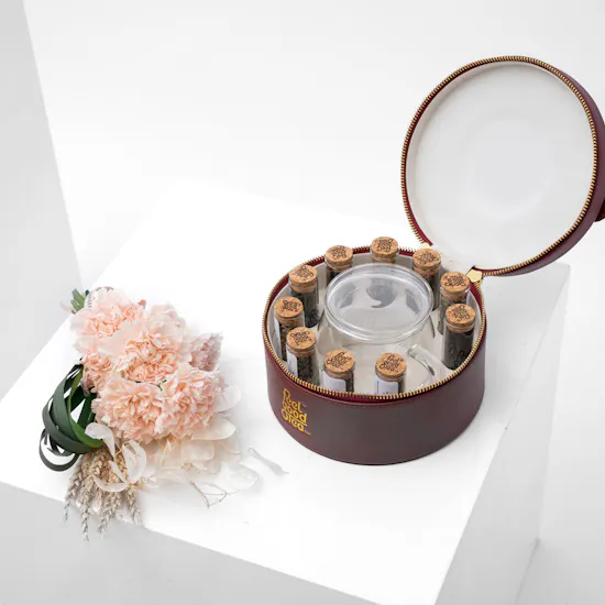 Feel Good Tea Leather Bag | Carnations