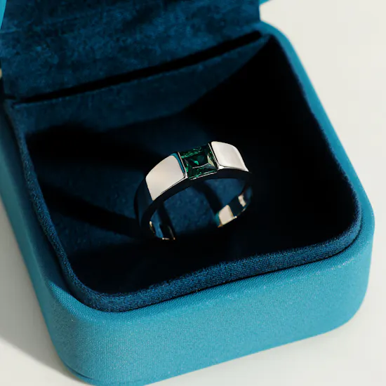 Floward Green Monolith Silver Men's Ring | Size 8