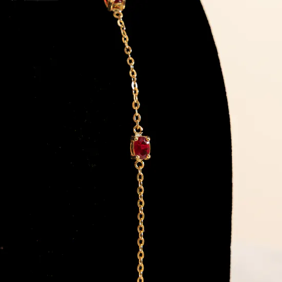 Hrh Burgundy Trois Necklace