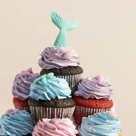 December Cake Personalized Mermaid Cupcake Tower