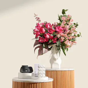 Mubkhar Duo Gift Set | Blush Garden Symphony Flower Vase Mubkhar Duo Gift Set | Blush Garden Symphony Flower Vase
