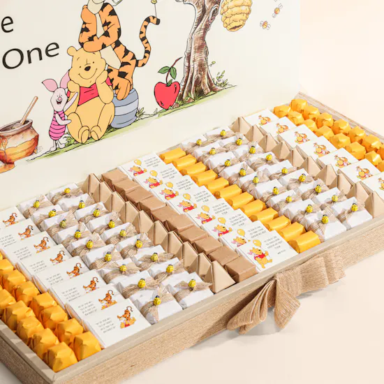 Le Chocolatier Dubai Personalized Winnie The Pooh Baby Boy Welcome Little One Large Chocolate Tray