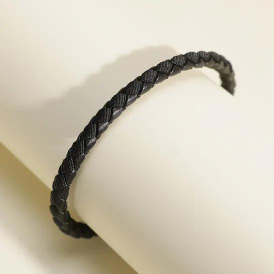 Calvin Klein Steel and Leather Black Men’s Bracelet