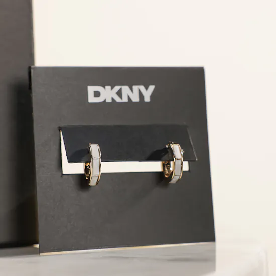 Dkny Baguette Huggie Gold Tone Earrings | Soulful Garden Flower