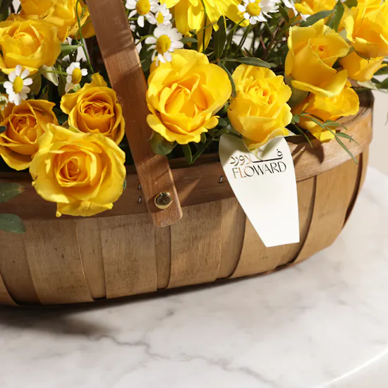 Golden Delight Flower Basket