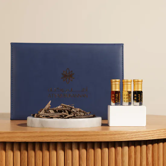 Atyab Bukannan Eastern Collection Blue Box | Shiny Flowers