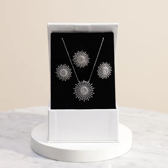 Alvira White Gold Plated Jewelry Women's Set