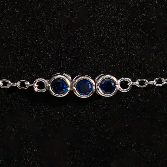 Felizmoda Three Blue Stones Silver Bracelet