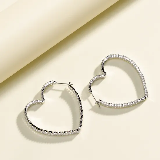 Swarovski Matrix Large Heart Hoop Women's Earrings