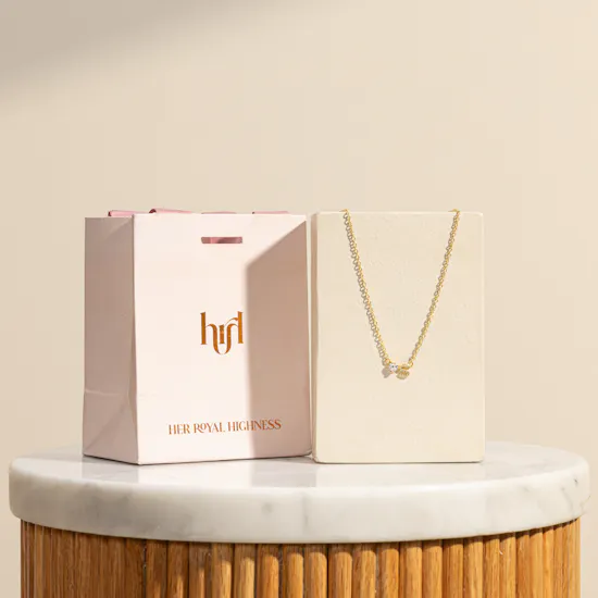 Hrh Dainty Letter S and Stone Gold Plated Necklace