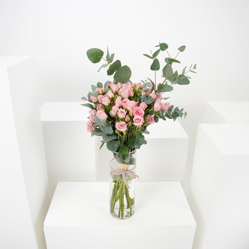 بيبي جوري وردي | مزهرية زجاجيه