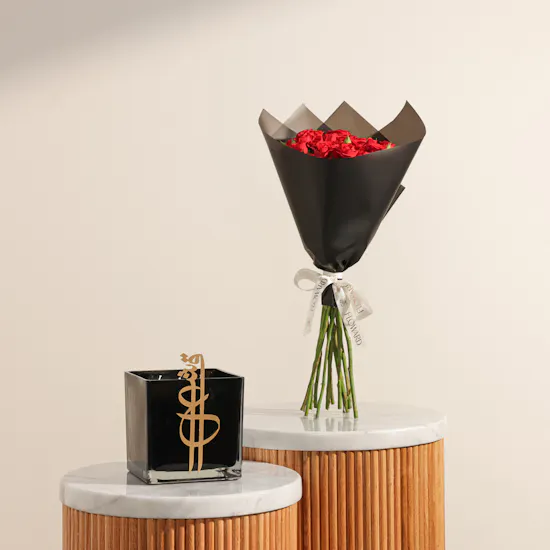 Nine Eshq Scented Candle | Elegance Flowers Arrangement