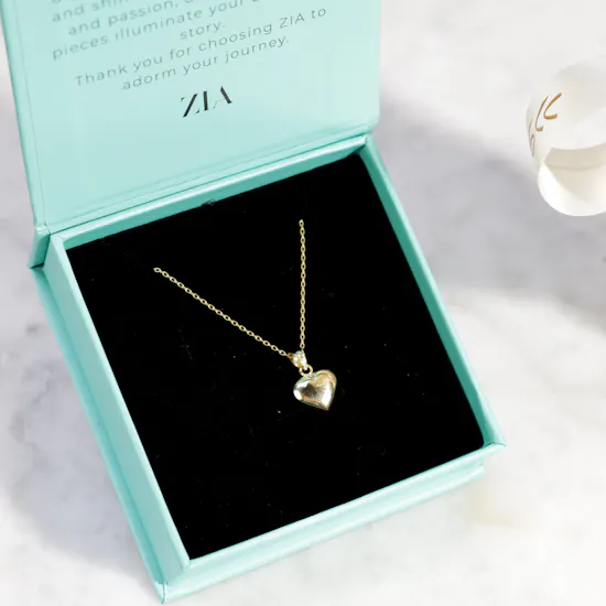 Zia Gold Plated Heart Charm Necklace | Rose Bouquet