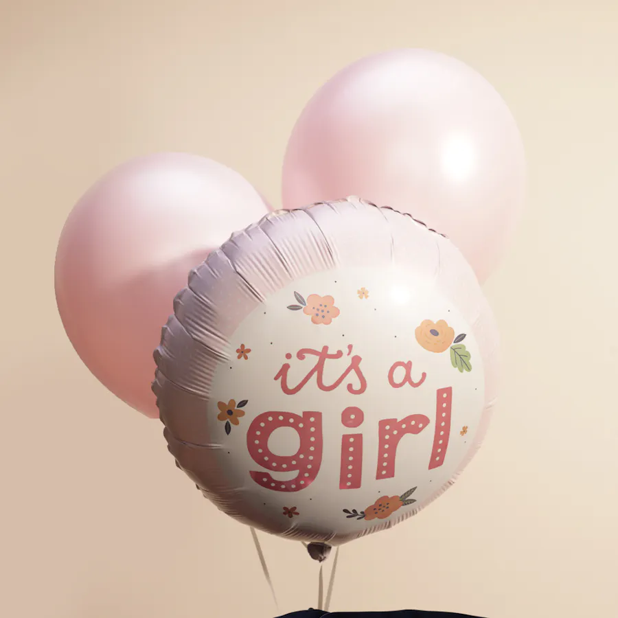 It's a Girl Pink Balloons | Flowers Bouquet 3