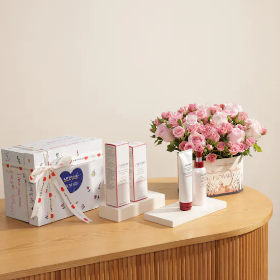 Floward x LETOILE Shiseido Daily Skin Care Set | Classy Roses