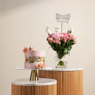 Floward Delicious Cake | Happy Birthday Elegant Flower Floward Delicious Cake | Happy Birthday Elegant Flower