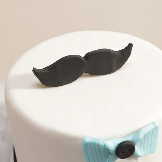 NJD Bow Tie and Moustache Cake