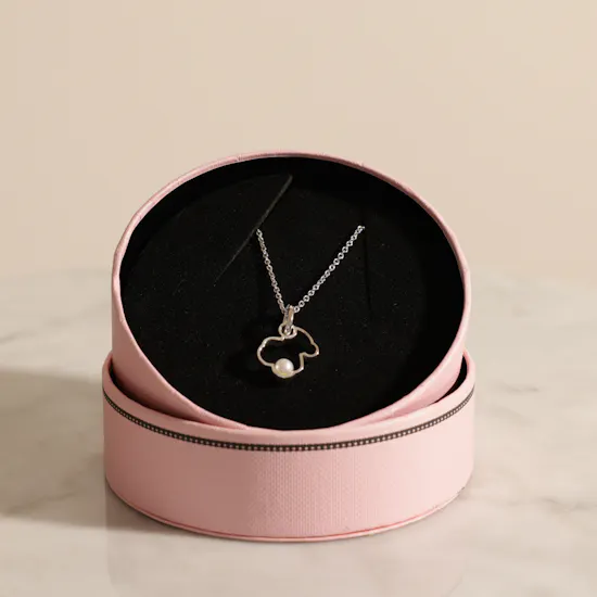 Tous Silver Silueta with Pearl Necklace