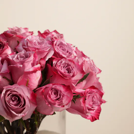 Purple Roses Vase | 35 Flowers