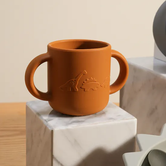 مجموعة أدوات الطعام دينو أزرق من السيليكون للأطفال من بيكا بو