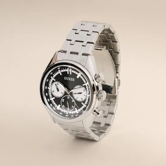 Guess Silver Tone Multi-function Men’s Watch