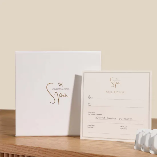 Waldorf Astoria Spa 60 Minutes Signature Hammam Gift Voucher | Mubkhar Fragrance Gift Set and Flower Vase