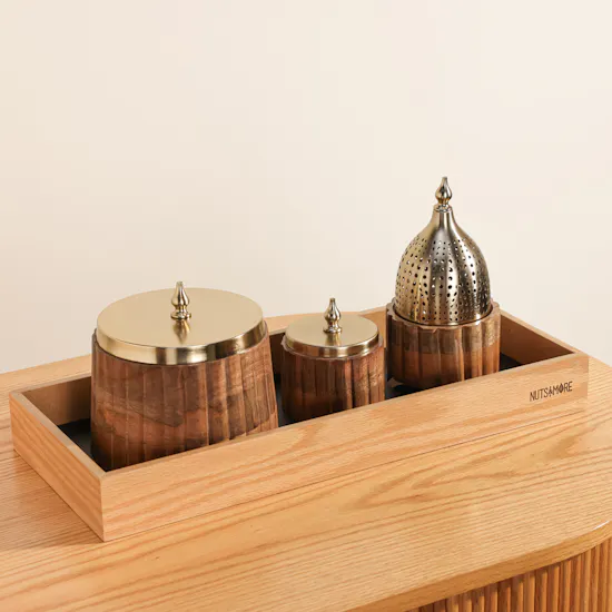 Nuts and More Luxury Wooden and Acrylic Trio Box