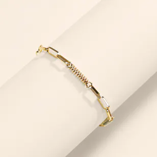 Siran by Iram Gold Paperclip Coil Bracelet 