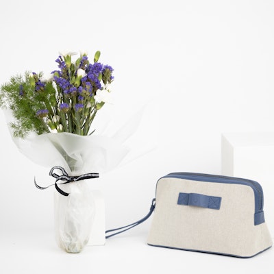 TGC Blue Canvas Bag | Flowers