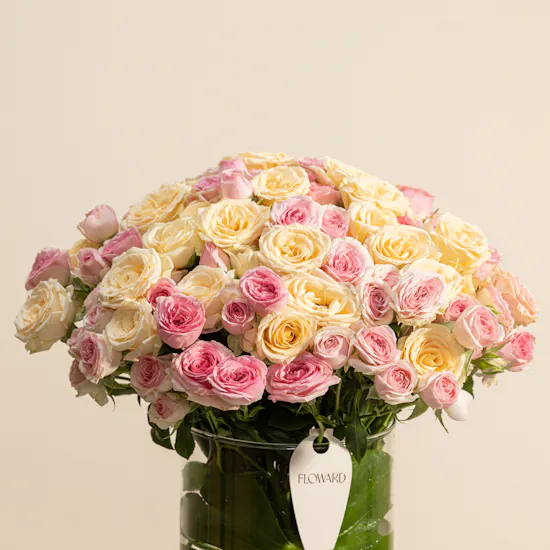 Soft Whisper Baby Roses Vase