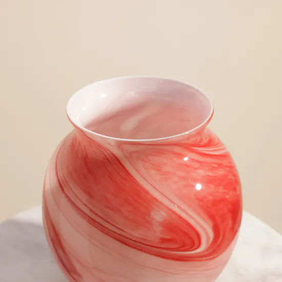 Floward Blush Marble Glass Vase