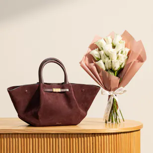 DeMellier Leather Tote Bag | Whispering Elegance Flowers